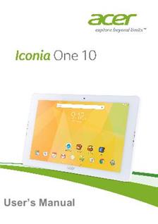 Acer Iconia One 10 manual. Camera Instructions.